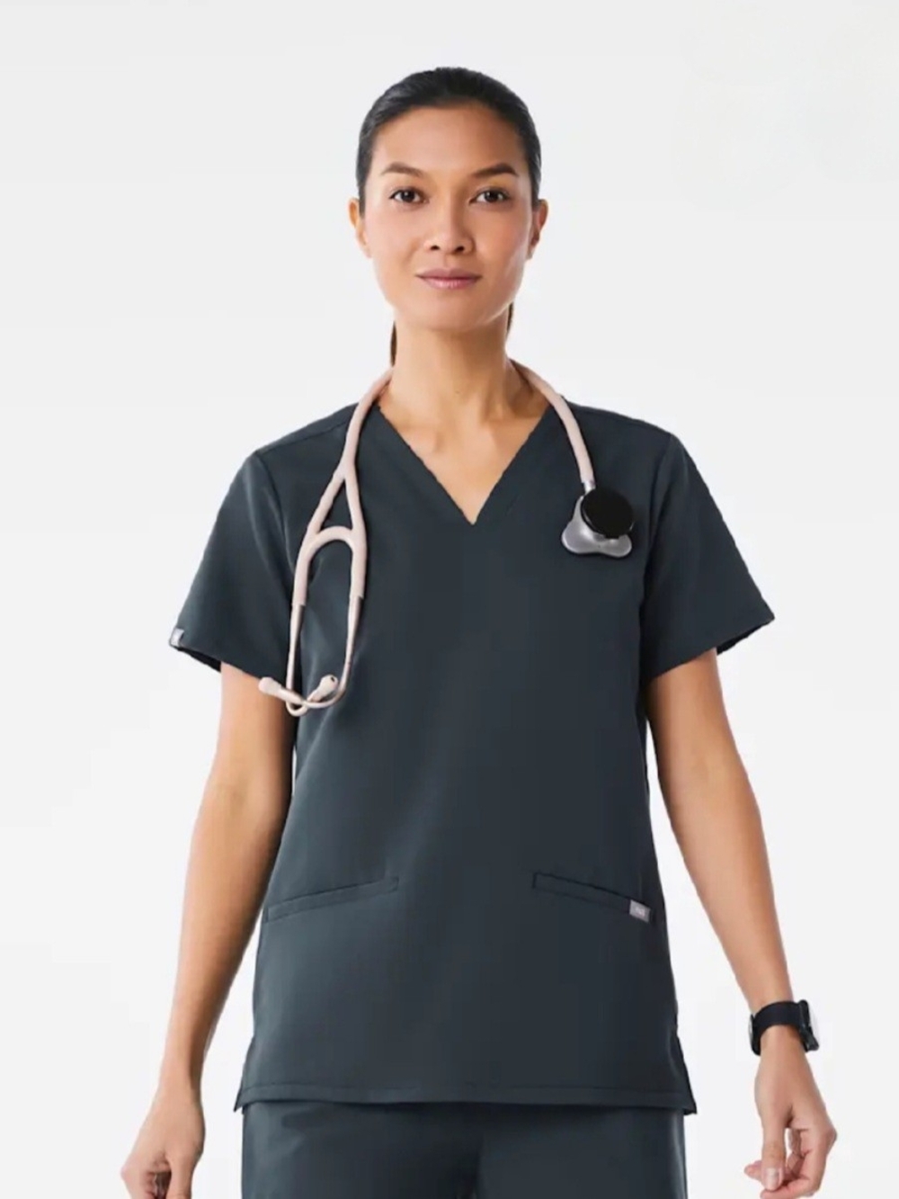 Figs Women's Casma Scrub Top 3 Pockets XL Dark Harbor GUC Healthcare